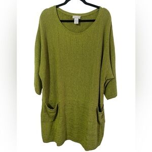 SOFT SURROUNDINGS Green Tunic Sweater Dress One Size